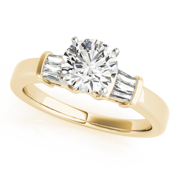 Bespoke Fancy Shape Baguette Remounts Round Diamond Engagement Ring — 9K/18K Gold & Platinum
