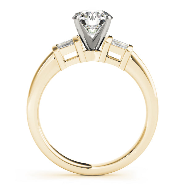 Bespoke Fancy Shape Baguette Remounts Round Diamond Engagement Ring — 9K/18K Gold & Platinum