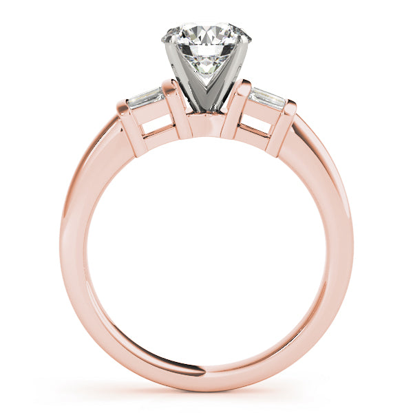 Bespoke Fancy Shape Baguette Remounts Round Diamond Engagement Ring — 9K/18K Gold & Platinum