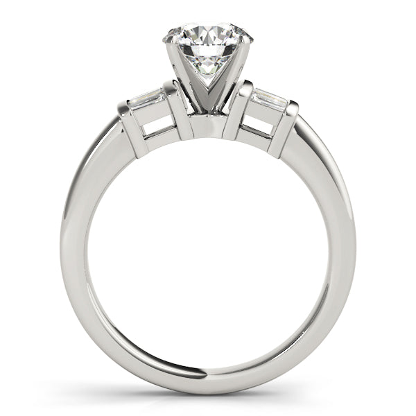 Bespoke Fancy Shape Baguette Remounts Round Diamond Engagement Ring — 9K/18K Gold & Platinum