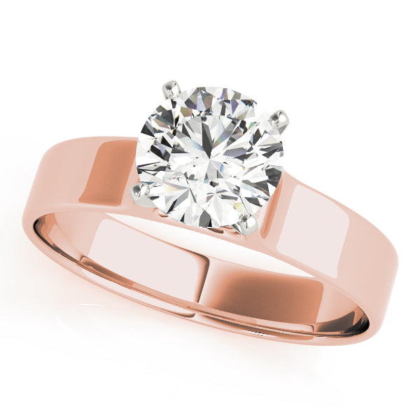 Lustrous Solitaires Round Diamond Engagement Ring — 9K/18K Gold & Platinum
