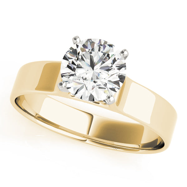 Lustrous Solitaires Round Diamond Engagement Ring — 9K/18K Gold & Platinum