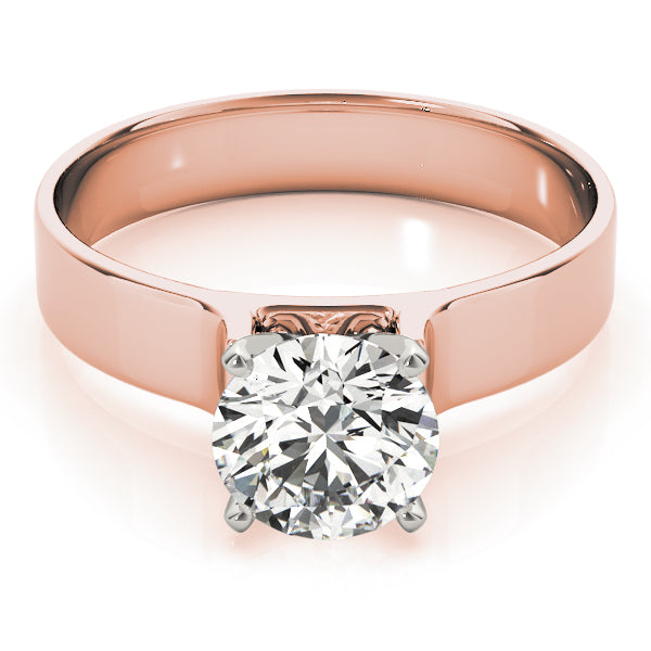 Lustrous Solitaires Round Diamond Engagement Ring — 9K/18K Gold & Platinum
