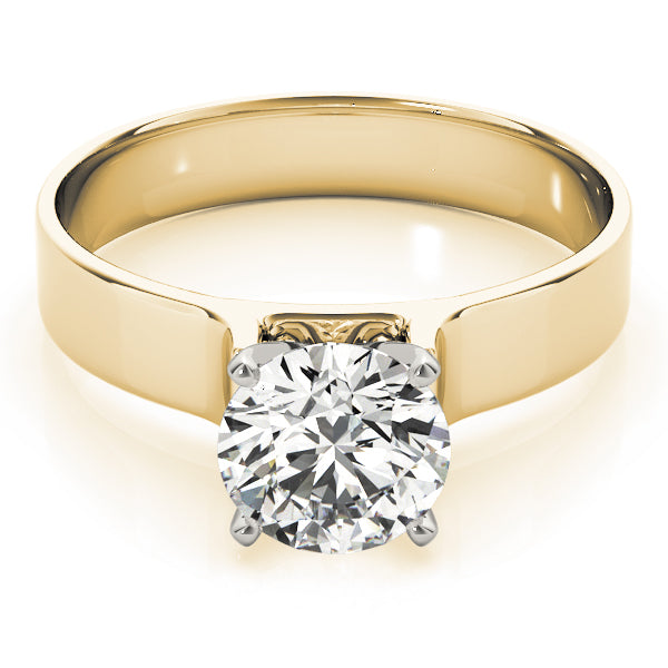 Lustrous Solitaires Round Diamond Engagement Ring — 9K/18K Gold & Platinum