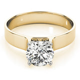 Lustrous Solitaires Round Diamond Engagement Ring — 9K/18K Gold & Platinum