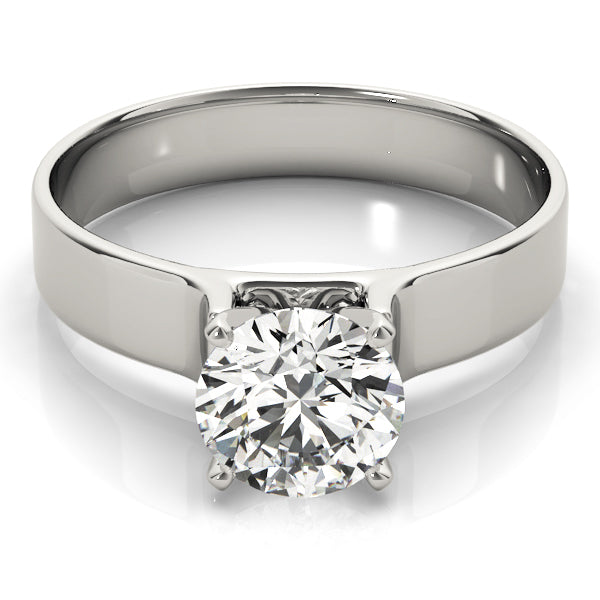 Lustrous Solitaires Round Diamond Engagement Ring — 9K/18K Gold & Platinum