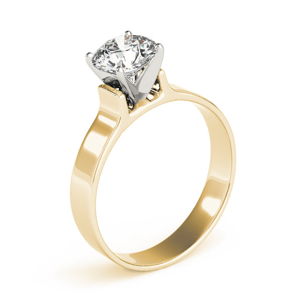 Lustrous Solitaires Round Diamond Engagement Ring — 9K/18K Gold & Platinum