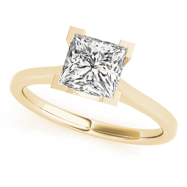 Refined Solitaires Princess Diamond Engagement Ring — 9K/18K Gold & Platinum
