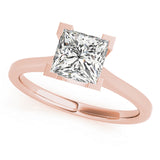 Refined Solitaires Princess Diamond Engagement Ring — 9K/18K Gold & Platinum