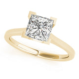 Refined Solitaires Princess Diamond Engagement Ring — 9K/18K Gold & Platinum