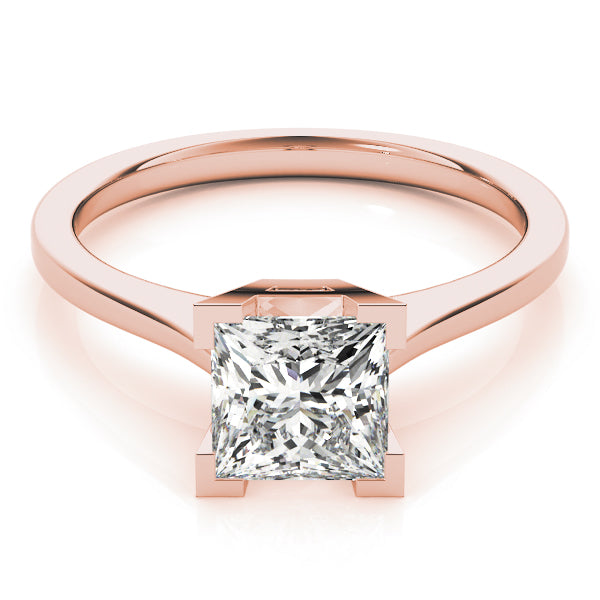 Refined Solitaires Princess Diamond Engagement Ring — 9K/18K Gold & Platinum