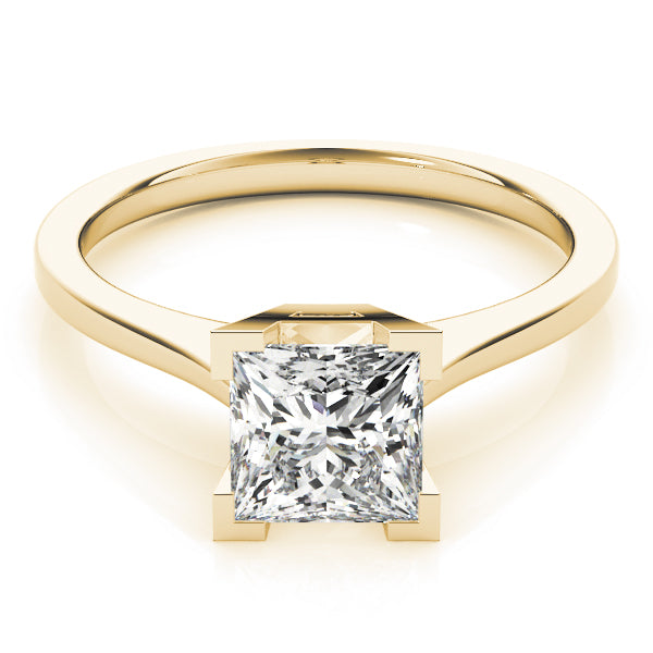 Refined Solitaires Princess Diamond Engagement Ring — 9K/18K Gold & Platinum