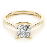 Refined Solitaires Princess Diamond Engagement Ring — 9K/18K Gold & Platinum