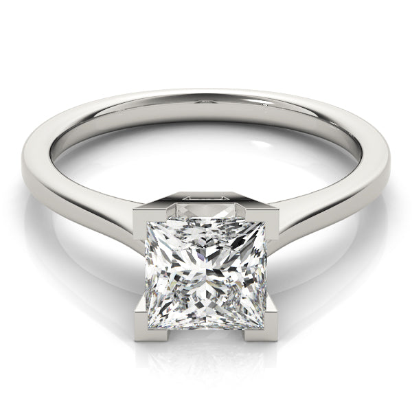 Refined Solitaires Princess Diamond Engagement Ring — 9K/18K Gold & Platinum