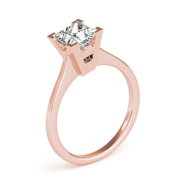 Refined Solitaires Princess Diamond Engagement Ring — 9K/18K Gold & Platinum