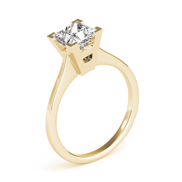 Refined Solitaires Princess Diamond Engagement Ring — 9K/18K Gold & Platinum