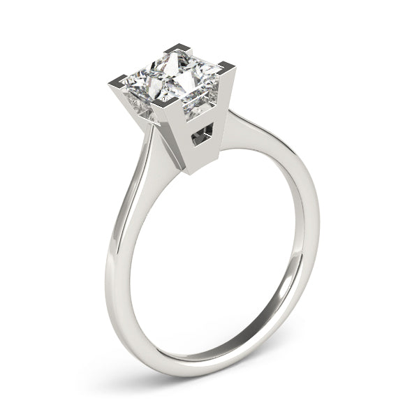 Refined Solitaires Princess Diamond Engagement Ring — 9K/18K Gold & Platinum