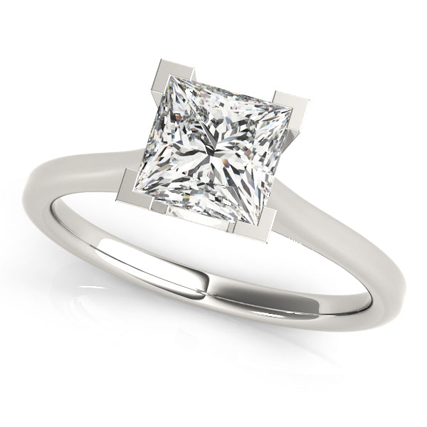 Refined Solitaires Princess Diamond Engagement Ring — 9K/18K Gold & Platinum