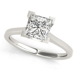 Refined Solitaires Princess Diamond Engagement Ring — 9K/18K Gold & Platinum
