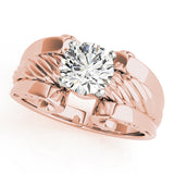 Dazzling Solitaires Any Shape Round Diamond Engagement Ring — 9K/18K Gold & Platinum