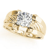 Dazzling Solitaires Any Shape Round Diamond Engagement Ring — 9K/18K Gold & Platinum
