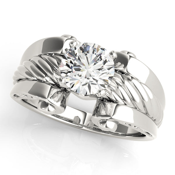 Dazzling Solitaires Any Shape Round Diamond Engagement Ring — 9K/18K Gold & Platinum
