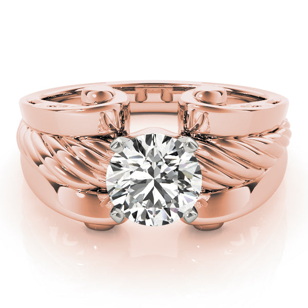 Dazzling Solitaires Any Shape Round Diamond Engagement Ring — 9K/18K Gold & Platinum