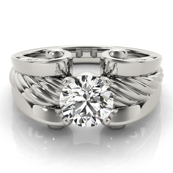 Dazzling Solitaires Any Shape Round Diamond Engagement Ring — 9K/18K Gold & Platinum