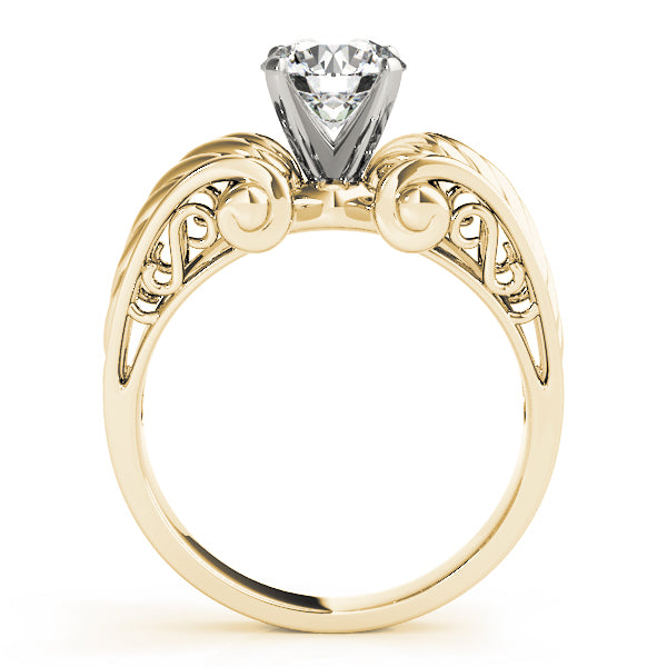 Dazzling Solitaires Any Shape Round Diamond Engagement Ring — 9K/18K Gold & Platinum