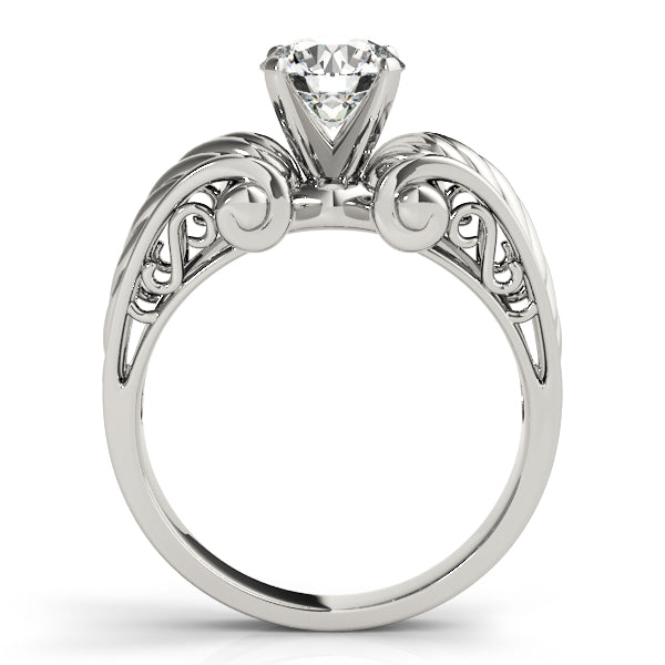 Dazzling Solitaires Any Shape Round Diamond Engagement Ring — 9K/18K Gold & Platinum