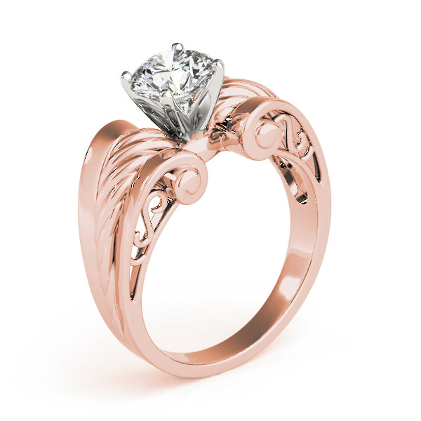 Dazzling Solitaires Any Shape Round Diamond Engagement Ring — 9K/18K Gold & Platinum