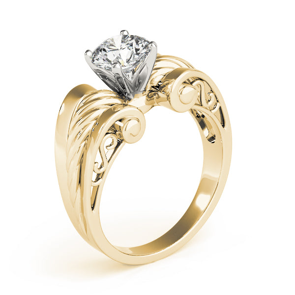 Dazzling Solitaires Any Shape Round Diamond Engagement Ring — 9K/18K Gold & Platinum
