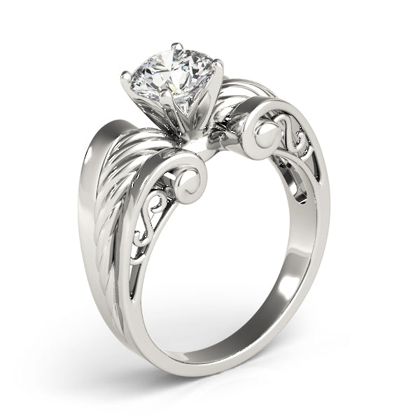Dazzling Solitaires Any Shape Round Diamond Engagement Ring — 9K/18K Gold & Platinum