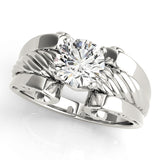 Dazzling Solitaires Any Shape Round Diamond Engagement Ring — 9K/18K Gold & Platinum