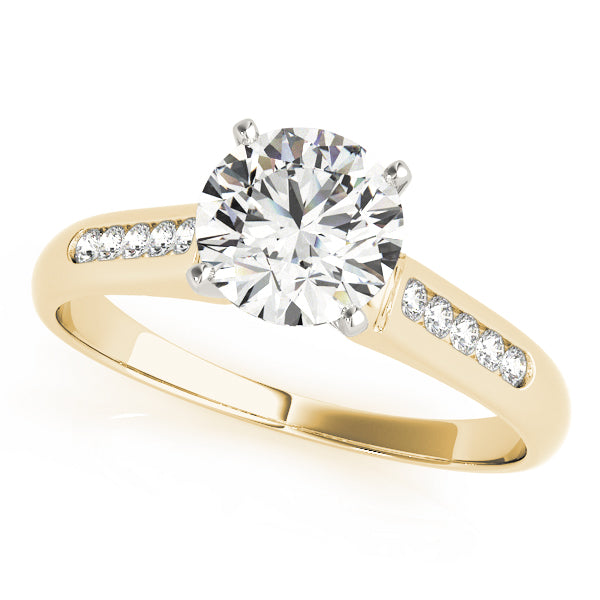 Pristine Channel-Set Round Diamond Engagement Ring — 9K/18K Gold & Platinum