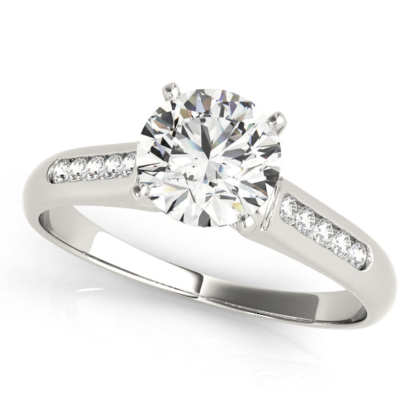 Pristine Channel-Set Round Diamond Engagement Ring — 9K/18K Gold & Platinum