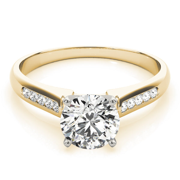 Pristine Channel-Set Round Diamond Engagement Ring — 9K/18K Gold & Platinum