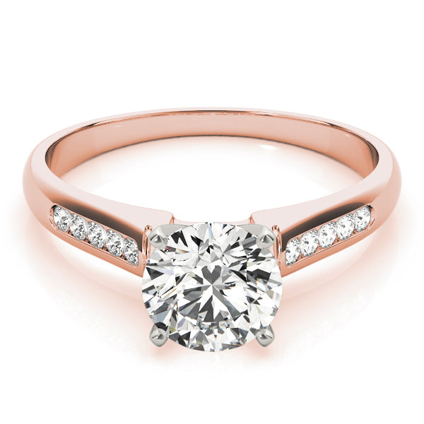 Pristine Channel-Set Round Diamond Engagement Ring — 9K/18K Gold & Platinum