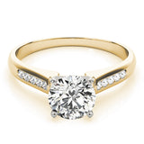 Pristine Channel-Set Round Diamond Engagement Ring — 9K/18K Gold & Platinum