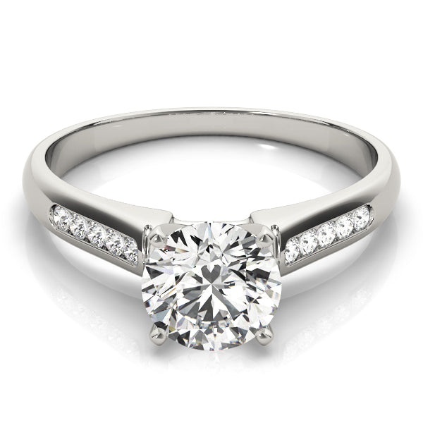 Pristine Channel-Set Round Diamond Engagement Ring — 9K/18K Gold & Platinum