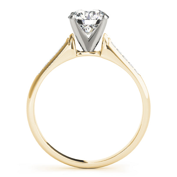 Pristine Channel-Set Round Diamond Engagement Ring — 9K/18K Gold & Platinum