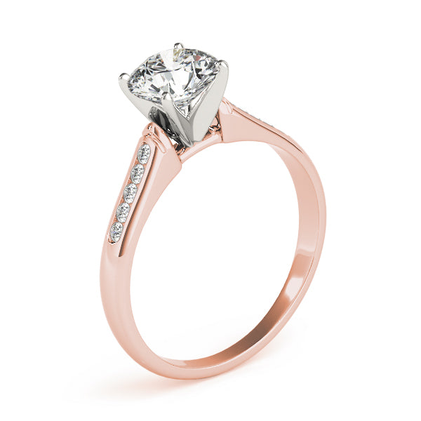 Pristine Channel-Set Round Diamond Engagement Ring — 9K/18K Gold & Platinum