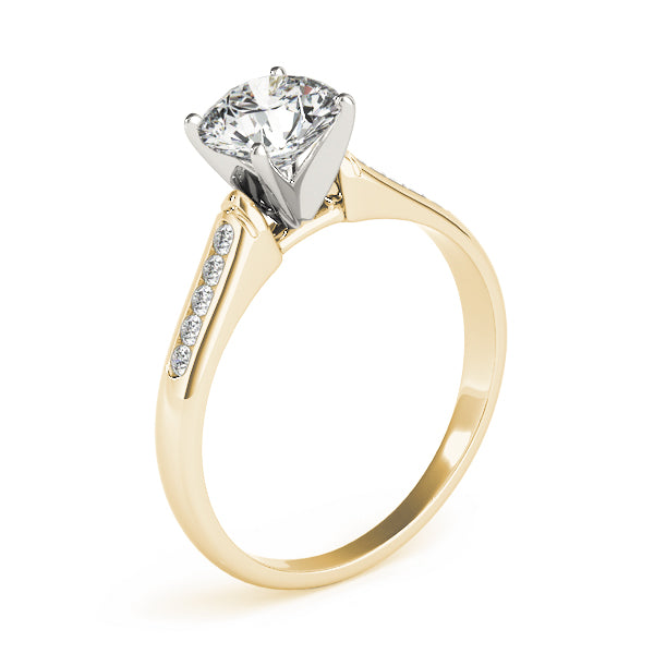 Pristine Channel-Set Round Diamond Engagement Ring — 9K/18K Gold & Platinum