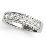 Filagree Sides Half Eternity Ring in Gold & Platinum