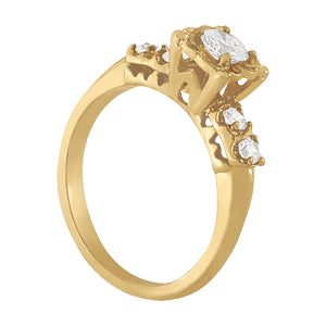 Cherished Prong-Set Round Diamond Engagement Ring — 9K/18K Gold & Platinum
