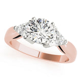 Noble Three-Stone Trillion Diamond Engagement Ring — 9K/18K Gold & Platinum