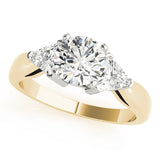 Noble Three-Stone Trillion Diamond Engagement Ring — 9K/18K Gold & Platinum
