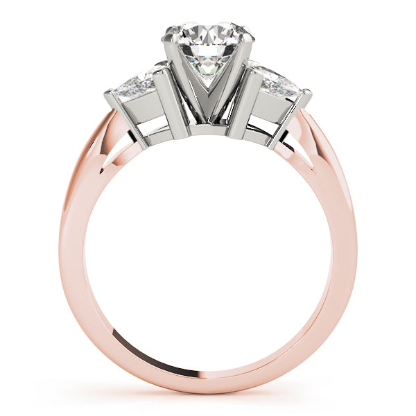 Noble Three-Stone Trillion Diamond Engagement Ring — 9K/18K Gold & Platinum