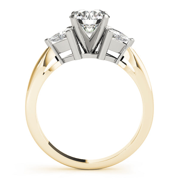 Noble Three-Stone Trillion Diamond Engagement Ring — 9K/18K Gold & Platinum