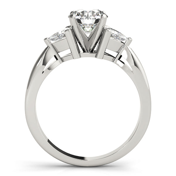 Noble Three-Stone Trillion Diamond Engagement Ring — 9K/18K Gold & Platinum